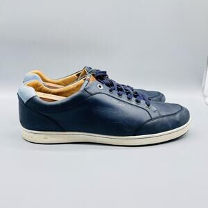 Royal Albatross Shoes Men 13 Navy Blue Leather Low Top Lace Up Casual Sneakers
